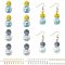 Nbeads DIY Resin Dangle Earring Making Kits, Including 12Pcs Resin Pendants, Brass Earring Hooks & Jump Rings, Mixed Color, 60pcs/box