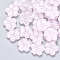 Transparent Single Face Spray Painted Glass Beads, Flower, Pink, 11.5x12x2.5mm, Hole: 1mm