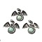 Natural Green Aventurine Big Pendants, Dragon Charms, with Rack Plating Antique Silver Tone Alloy Findings, Cadmium Free & Lead Free, 49x56x12mm, Hole: 6~6.5mm