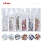 Glass Rhinestone Flat Back Cabochons, Nail Art Decoration Accessories, Faceted, Half Round, Mixed Color, 1.5mm, about 1440pcs/bag