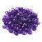 Transparent Acrylic Bead Caps, 3-Petal Flower, Dark Orchid, 10x3mm, Hole: 1.4mm