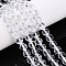 Natural Quartz Crystal Beads Strands, Rock Crystal, Round with Faceted, 5.6~6.5mm, Hole: 0.8mm, about 32~33pcs/strand, 7.60~7.83''(19.3~19.9cm)