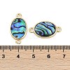 Brass Pave Natural Paua Shell Connector Charms KK-M299-01E-G-3