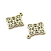 201 Stainless Steel Rhombus Pendants STAS-R166-01G-2