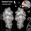 2Pcs 2 Style Flower of Life Pattern Polyester Computerized Embroidery Appliques DIY-GF0006-90-2