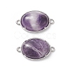 Platinum Tone Brass Amethyst Links connectors G-F339-B10-4