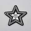 Star Plastic Pearl with Rhinestone Cloth Sew on Appliques PATC-WH0008-137-1