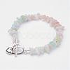 Natural Morganite Beaded Bracelets BJEW-JB02681-03-1