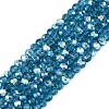 AB Color Plated Transparent Glass Rondelle Beads Strands EGLA-T029-2mm-10O-1