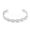 Non-Tarnish 304 Stainless Steel Hollow Eye Open Cuff Bangles for Women BJEW-C071-11P-2