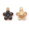 Light Gold Plated Alloy Enamel Pendants ENAM-R136-17D-2