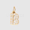 Stainless Steel Cubic Zirconia Pendants with Jump Rings FIND-PW0024-08B-1
