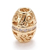 Brass Micro Pave Clear Cubic Zirconia Beads KK-K243-12G-2