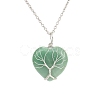 Natural Green Aventurine Heart Pendant Necklaces PW-WG58330-05-1