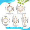 10Pcs 5 Styles Brass Pave Natural White Shell Connector Charms KK-PH0012-91A-4