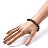 Natural Silver Leaf Jasper Round Beads Stretch Bracelet for Men Women BJEW-JB06824-02-3