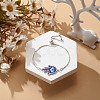 Glass Seed Braided Hamsa Hand with Evil Eye Link Slider Bracelet BJEW-MZ00003-5