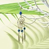 Tibetan Style Alloy Flat Round Net/Web & Feather Pendants HJEW-JM00543-01-2