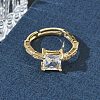 Brass & Clear Cubic Zirconia Finger Rings CU-CBA7E55-09G-3