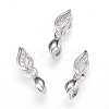 Long-Lasting Plated Brass Micro Pave Cubic Zirconia Ice Pick Pinch Bails X-ZIRC-F063-03P-1
