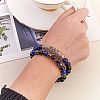 2Pcs 2 Style Dyed & Heated Natural Tiger Eye & Gemstone Stretch Bracelets Set BJEW-SW00090-6