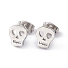 Non-Tarnish 304 Stainless Steel Tiny Hollow Out Skull Stud Earrings for Women STAS-A065-05P-1