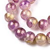 Baking Paint Crackle Glass Bead Strands DGLA-R053-05L-3