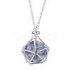 Stainless Steel Macrame Pouch Empty Stone Holder for Pendant Necklace Making NJEW-JN04532-03-2
