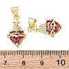 Brass Micro Pave Cubic Zirconia Pendants KK-K408-51G-01-3