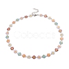 Enamel Daisy Link Chain Necklace NJEW-P220-01P-03-1