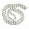 Electroplate Transparent Glass Beads Strands EGLA-N002-32-C04-2