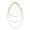 304 Stainless Steel Snake Chain 3 Layer Necklaces for Women NJEW-A057-02D-G-2