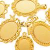 5Pcs 5 Style Alloy Pendant Cabochon Settings FIND-FS0001-05G-3