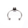 Non-Tarnish 201 Stainless Steel Cuff Pad Ring Settings X-STAS-S080-042A-P-4