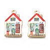 Rack Plating Alloy Enamel Pendants ENAM-T011-159B-2