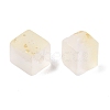 Frosted Glass Beads with Golden Glitter Powder DGLA-NH001-6mm-01A-2