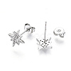 Brass Micro Pave Clear Cubic Zirconia Stud Earrings X-EJEW-T046-28P-NF-3