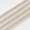 3.28 Feet 304 Stainless Steel Rhinestone Strass Chains X-STAS-T055-12G-2