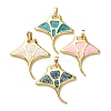 Brass Enamel Pendants KK-C119-08G-1