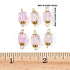 10Pcs Transparent Crackled Glass Cube Connector Charms PALLOY-JF03946-5