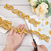 3.8M Ethnic Style Iron on/Sew on Embroidery Flower Polyester Lace Trim Ribbon OCOR-WH0070-121B-3