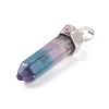 Natural Bullet Fluorite Pointed Pendants G-E308-C11-3