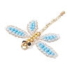 Glass Seed Beaded Dragonfly Pendants PALLOY-MZ00983-01-4
