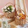 2Pcs Straw Braided Flower Baskets with Handle AJEW-WH0752-560-4