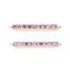 Rack Plating Brass Micro Pave Cubic Zirconia Connestor Charms KK-D073-03G-03-NR-1