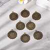 Vintage Flat Round Alloy Pendant Cabochon Settings PALLOY-N0088-66AB-NF-4