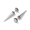 304 Stainless Steel Ear Taper Stretcher with Rubber EJEW-F312-10P-2