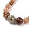 Natural Agate Round Beads Bracelets & Necklaces Sets SJEW-L132-22-2