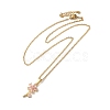 Cubic Zirconia Flower of Life Pendant Necklace & Diamond Stud Earrings SJEW-M099-01G-3