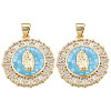 Brass Micro Pave Clear Cubic Zirconia Pendants KK-N227-100B-2